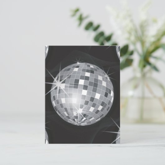 Silberdiskoball Postkarte (Stehend Vorderseite)