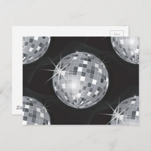 Silberdiskoball Postkarte (Vorne/Hinten)