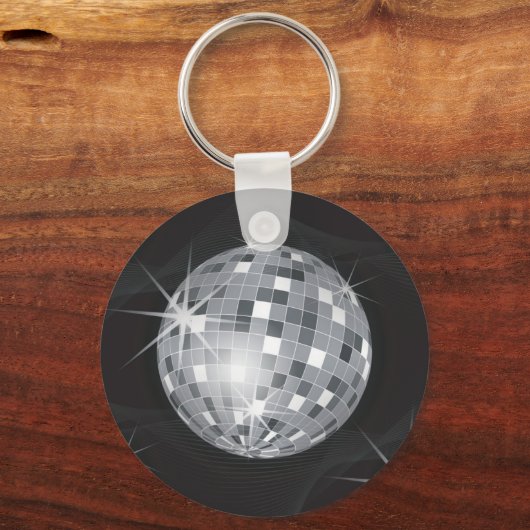 Silberdiskoball Schlüsselanhänger (Vorderseite)