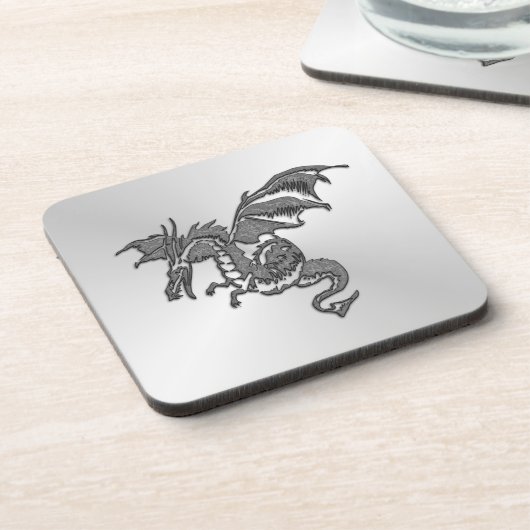 Silberdrache Getränkeuntersetzer (Linke Seite)