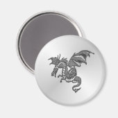 Silberdrache Magnet (Vorderseite/Rückseite)