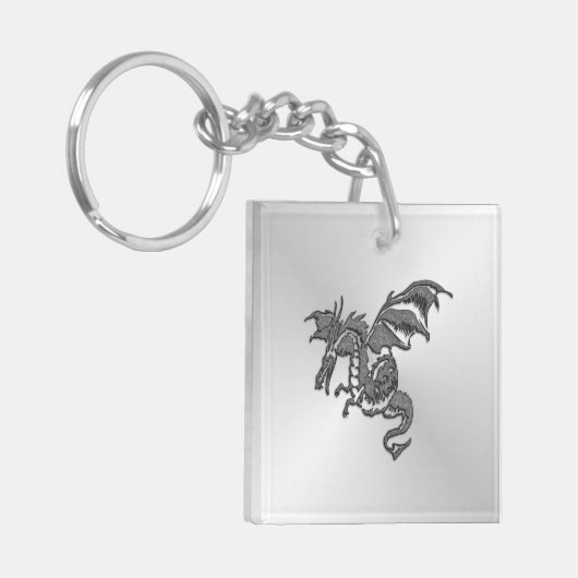 Silberdrache Schlüsselanhänger (Vorderseite links)
