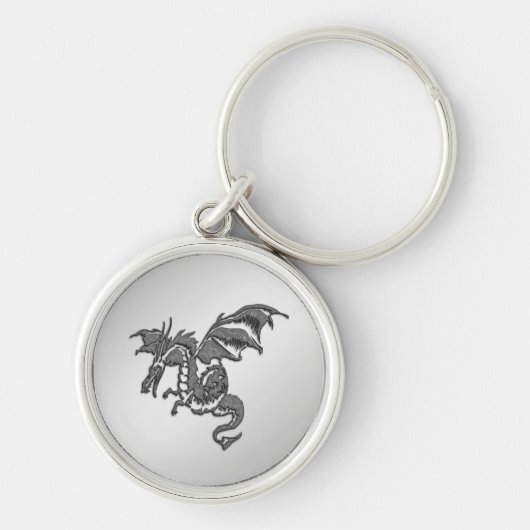 Silberdrache Schlüsselanhänger (Vorne)