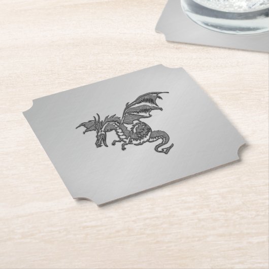 Silberdrache Untersetzer (angewinkelt)