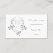 Silberdrachenfliegen für den Hochzeitsplatz Platzkarte (Vorderseite)