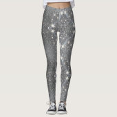 Silbereffekt Glitzer Dance Stretch Pants - Pant Leggings (Vorderseite)