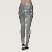 Silbereffekt Glitzer Dance Stretch Pants - Pant Leggings (Rückseite)