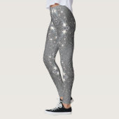 Silbereffekt Glitzer Dance Stretch Pants - Pant Leggings (Links)