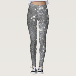 Silbereffekt Glitzer Dance Stretch Pants - Pant Leggings
