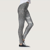 Silbereffekt Glitzer Dance Stretch Pants - Pant Leggings (Rechts)