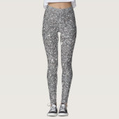 Silbereffekt Glitzer Leggings Frauen (Vorderseite)