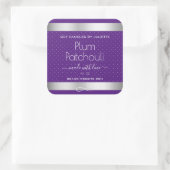 Silbereffekt Lila Pflaumensojenkandeln Verpackung Quadratischer Aufkleber (Tasche)