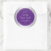 Silbereffekt Lila Pflaumensojenkandeln Verpackung Runder Aufkleber (Tasche)