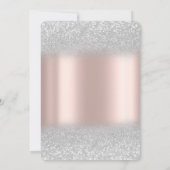 Silbereiffelturm, Rose aus Glas, Gold Einladung (Rückseite)