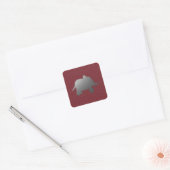 Silberelefant - rot quadratischer aufkleber (Umschlag)