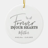 Silberengel Flügel Weihnachtsbaum Keramik Ornament (Vorne)