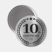Silberes 10-jähriges Geschäftsjahr Magnet (Vorderseite/Rückseite)