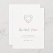 Silberes geometrisches Herz danke - flach Einladung (Vorne/Hinten)