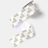 Silberes Glitzer Herz Satinband (Rückseite)