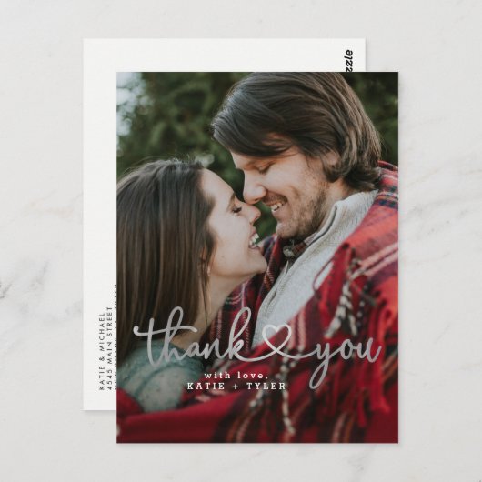 Silberes Herz danke Ihnen Karten (Vorne/Hinten)