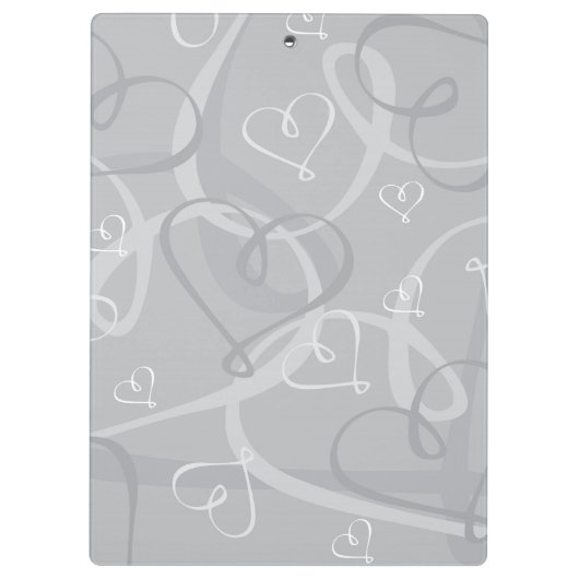 Silberes Herzmuster Klemmbrett (Rückseite)