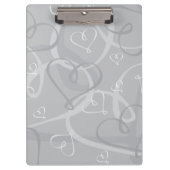 Silberes Herzmuster Klemmbrett (Vorderseite)
