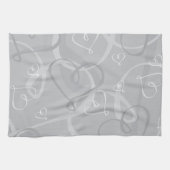 Silberes Herzmuster Küchentuch (Horizontal)