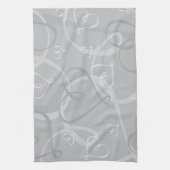 Silberes Herzmuster Küchentuch (Vertikal)