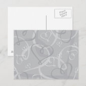 Silberes Herzmuster Postkarte (Vorne/Hinten)