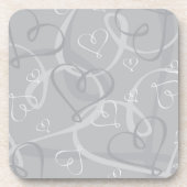 Silberes Herzmuster Untersetzer (Vorderseite)