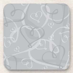 Silberes Herzmuster Untersetzer