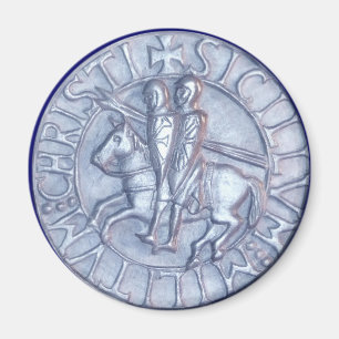 Silberes mittelalterliches Siegel der Tempelritter Magnet