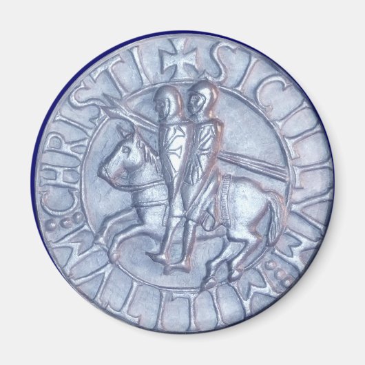 Silberes mittelalterliches Siegel der Tempelritter Magnet (Vorne)