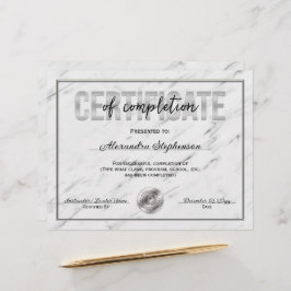 Silberes Zertifikat für den Abschluss des Kurses