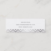 Silberes Zickzack Muster Mini Visitenkarte (Rückseite)