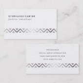 Silberes Zickzack Muster Visitenkarte (Vorne/Hinten)