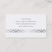 Silberes Zickzack Muster Visitenkarte (Rückseite)