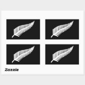 Silberfahne Neuseelands Rechteckiger Aufkleber (Blatt)