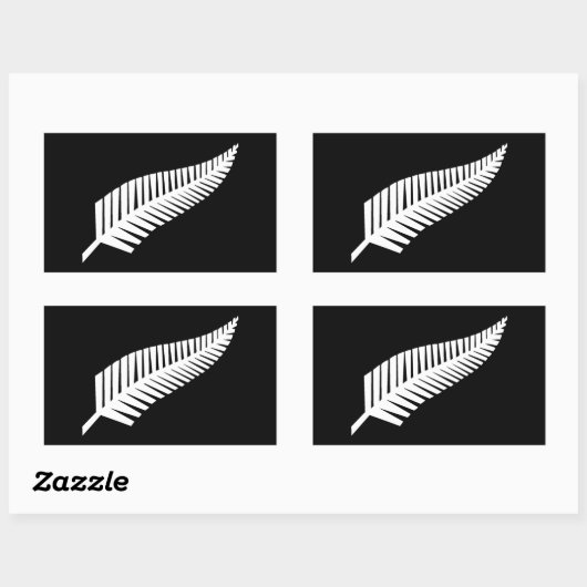 Silberfahne Neuseelands Rechteckiger Aufkleber (Blatt)