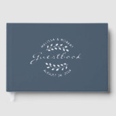 Silberfalke auf Blauer Hochzeit Gästebuch (Vorderseite)