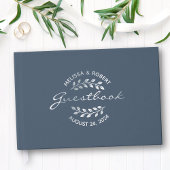 Silberfalke auf Blauer Hochzeit Gästebuch