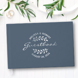 Silberfalke auf Blauer Hochzeit Gästebuch