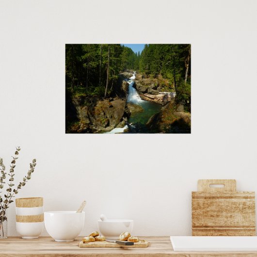 Silberfälle am Monte Rainier Nationalpark Poster (Küche)