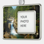 Silberfälle am Monte Rainier Nationalpark Rahmen-Ornament Silber (Links)