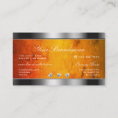 Silberfänger mit orangefarbenem Marmormuster Visitenkarte (Rückseite)