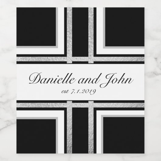 Silberfarbblock Weinetikett (Einzelnes Label)