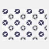 Silberfarben und Blaue Aquarellbäume und Ornamente Geschenkpapier Set (Vorderseite 2)