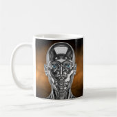 Silberfarbene blauäugige Roboter Kaffeetasse (Links)