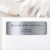 silberfarbene, elegante Rücksendeadresse (Insitu)