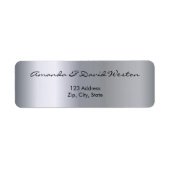 silberfarbene, elegante Rücksendeadresse (Vorne)